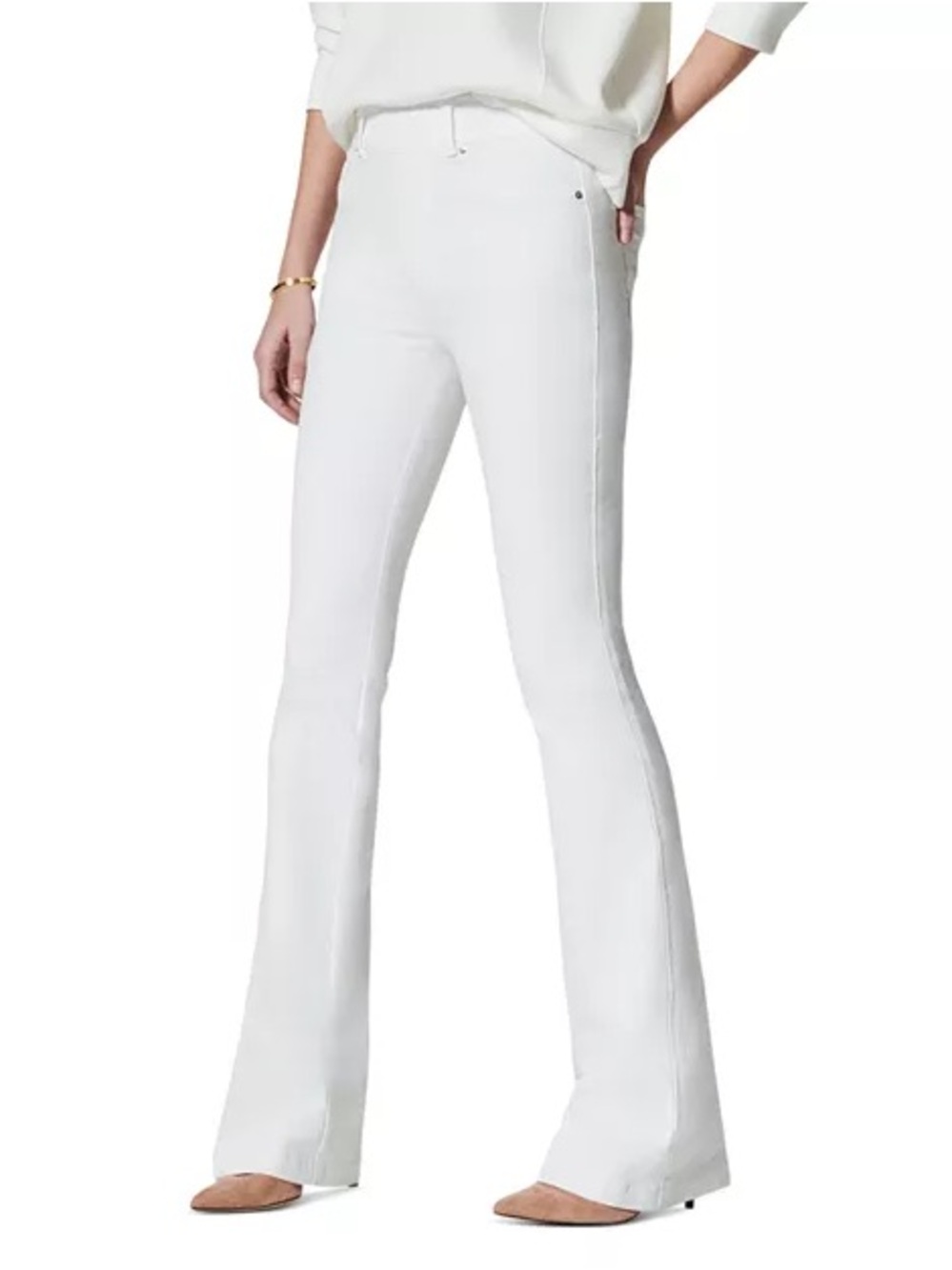 SPANXshape EveryWear Flare Jeans in White Size Large